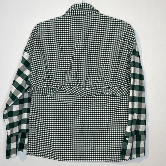 Zara mix gingham print ruffle buttons down shirt - Picture 7 of 7